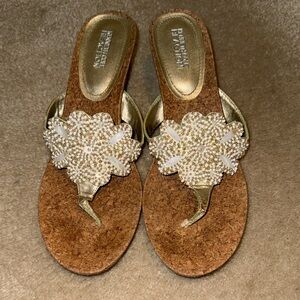 Kenneth Cole Reaction Gold and Tan Women's Sandals